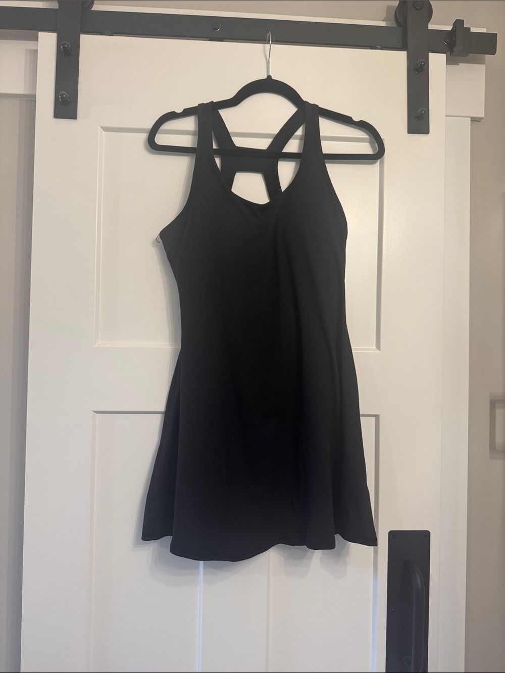 Black Racerback Athletic Dress (with built in bra and shorts)